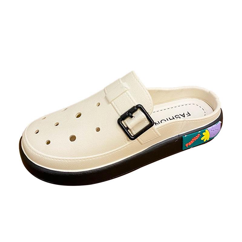 Trendy Women's Summer Closed-Toe Non-Slip Slip-On Slippers with Thick Sole