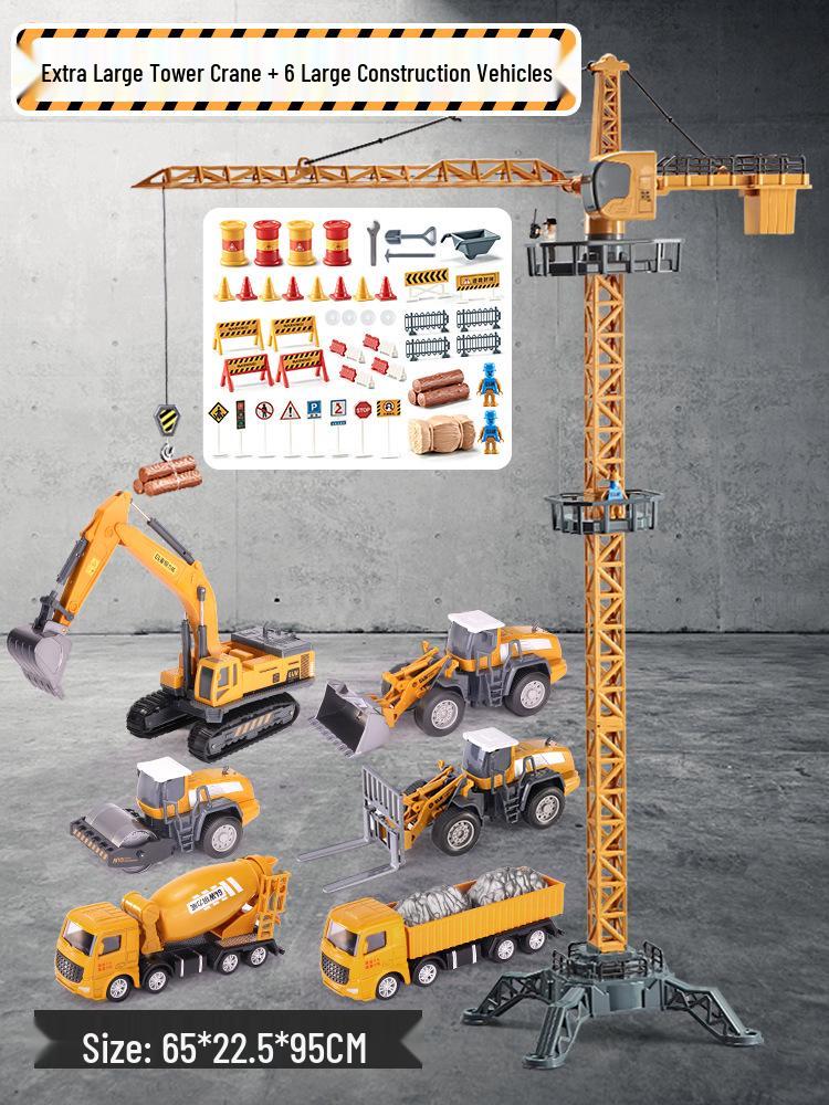 Extra Large Alloy Toy Construction Crane for Kids, Age 6+