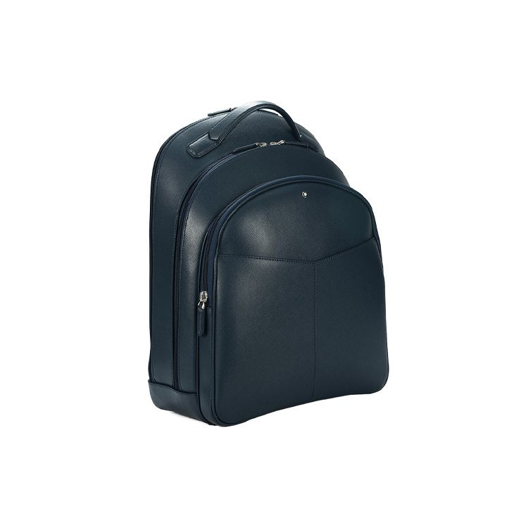 Montblanc Kožený batoh série Artisan Střední Pánský batoh Tmavě modrý 128547