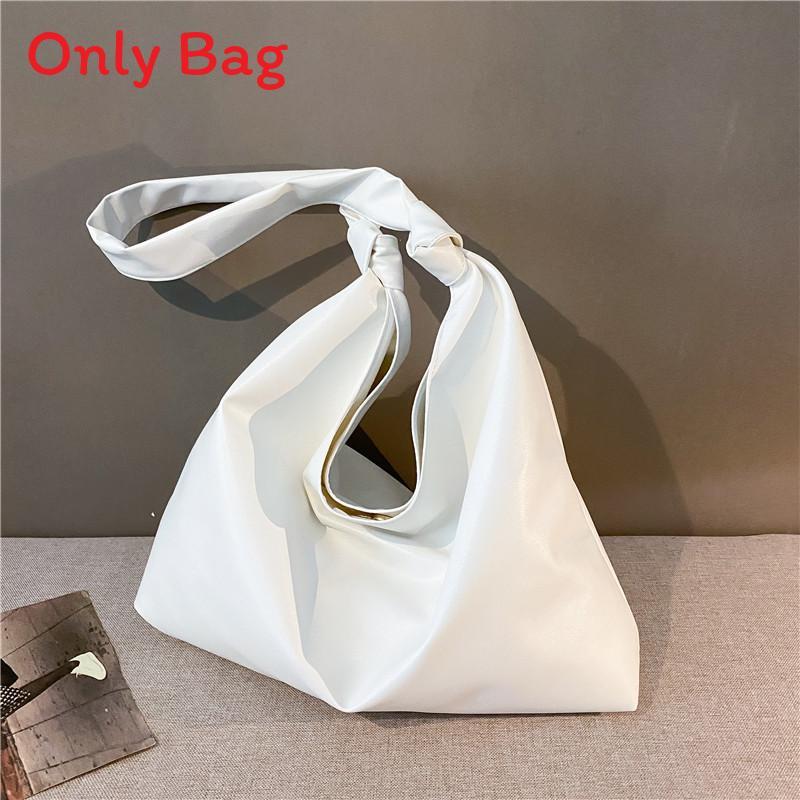 

Trendy Korean Style Girls Shoulder Handbag Pu Fabric With Wrinkled Design For Casual Outings белый
