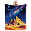 Colorful Pyramid and Starry Night Pattern Blanket for   Blanket, Suitable for Use In the Bedroom, Living Room, On the Sofa