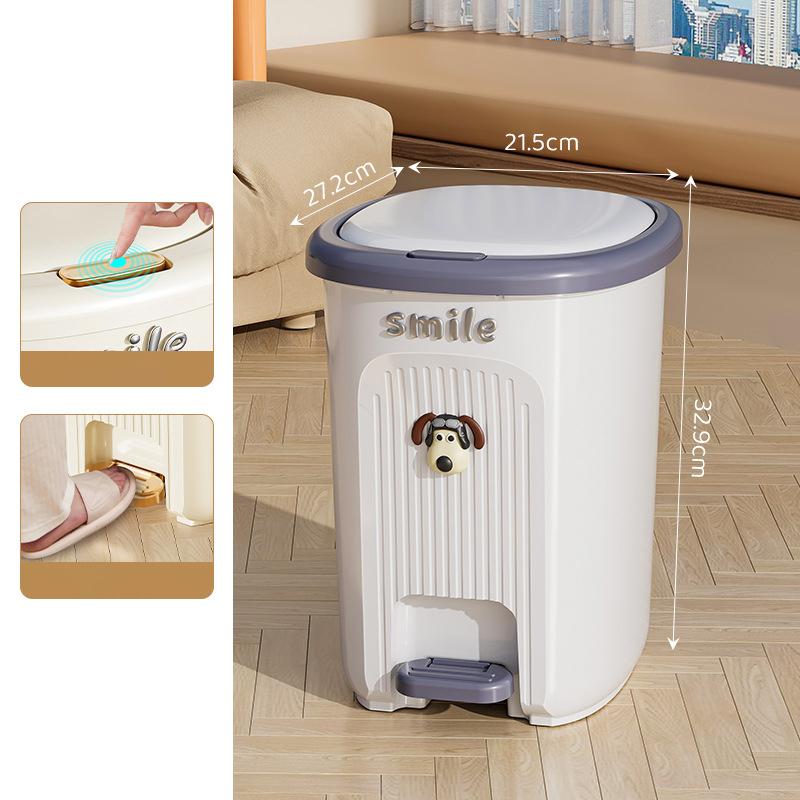 Trash Can With Lid Kitchen Standing Trash Can Large-Capacity Bin Dustbin Bathroom Bucket Toilet Wastebasket Household Items