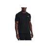 Under Armour Solid Color Logo Print Crew Neck Short Sleeve T-Shirt Men Tops Black 1369743-001