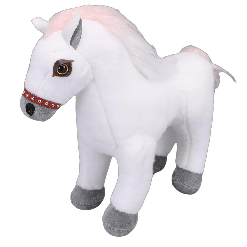 30cm White Plush Horse Toy Soft Stuffed Animal Horse Doll Ornament Fluffy Decoration for Home