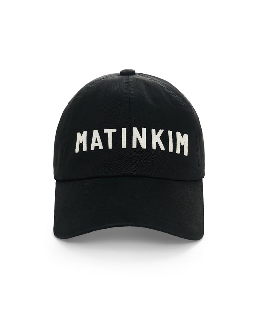Mattengkim Applique Felt Logo Ball Cap In Black