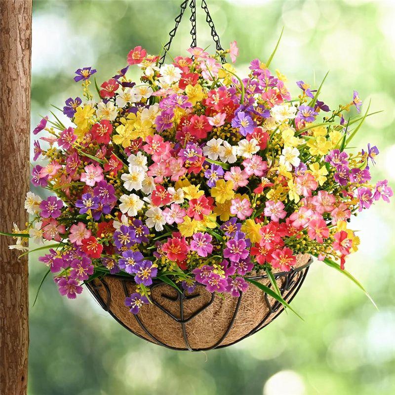 A33R-Artificial Flowers For Outdoors,6 Bundles Artificial Plants Outdoor, Fake Flowers, UV Resistant Faux Plants, Outdoor Durabl