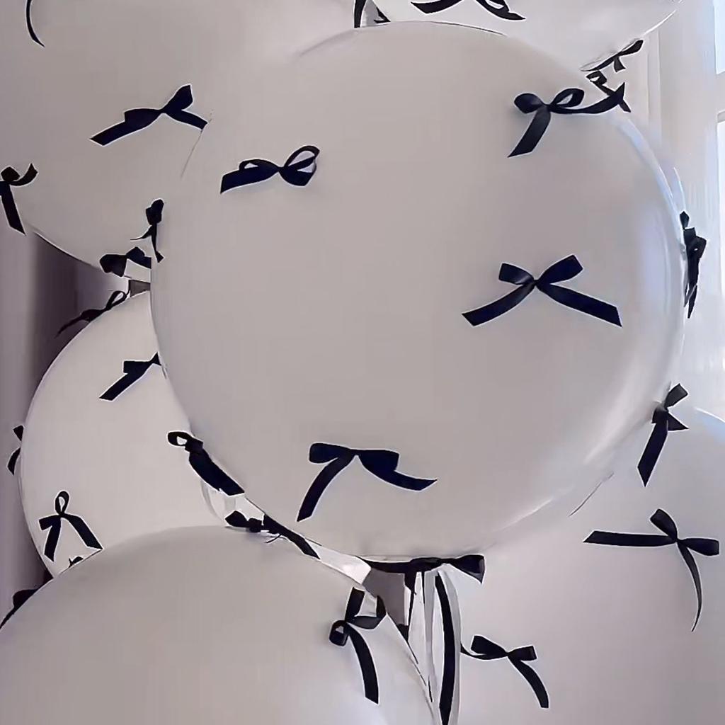 Rosa rosettband Coquette Ballonger för Möhippa Förlovning Bröllop Baby Shower Dekorationsballonger