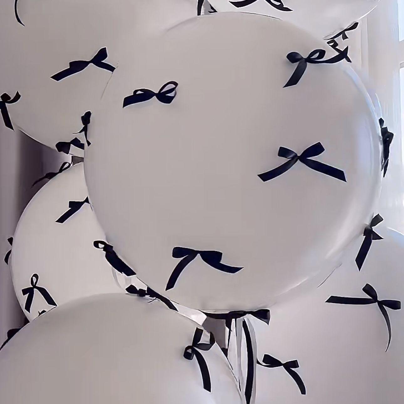 Розовые ленты-банты Кокетливые воздушные шары для девичника Помолвка Свадьба Декор для детского праздника Воздушные шары 5 balls and 30 bows&12INCH