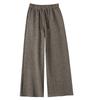 Autumn/Winter 2026 Women's High Waist Slim Fit Wide Leg Floor-Length Pants with Plus Velvet Cashmere.