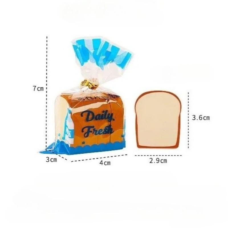 4Pcs Pencil Erasers Cute Cartoon Realistic Traceless Christmas Gift Funny Toast Bread Kids Students Erasers School Supplies