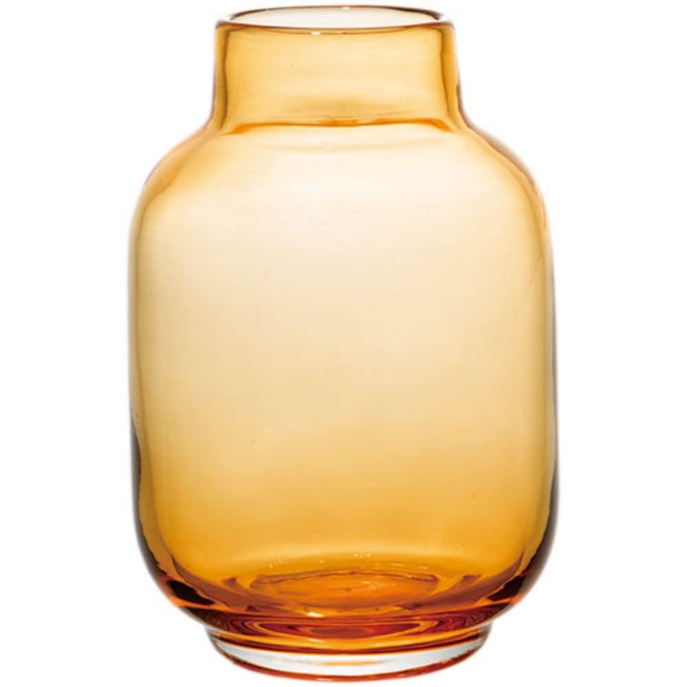 FOYER Glass Amber Flower Vase, 16cm H X 10.5cm W, 2c00001AM F