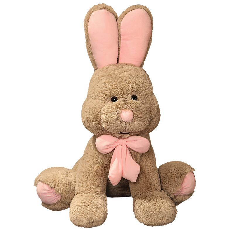 Large Squatting Rabbit Doll Plush Toy Big Ears Rabbit Doll Girl Soothing Rag Doll Birthday Gift