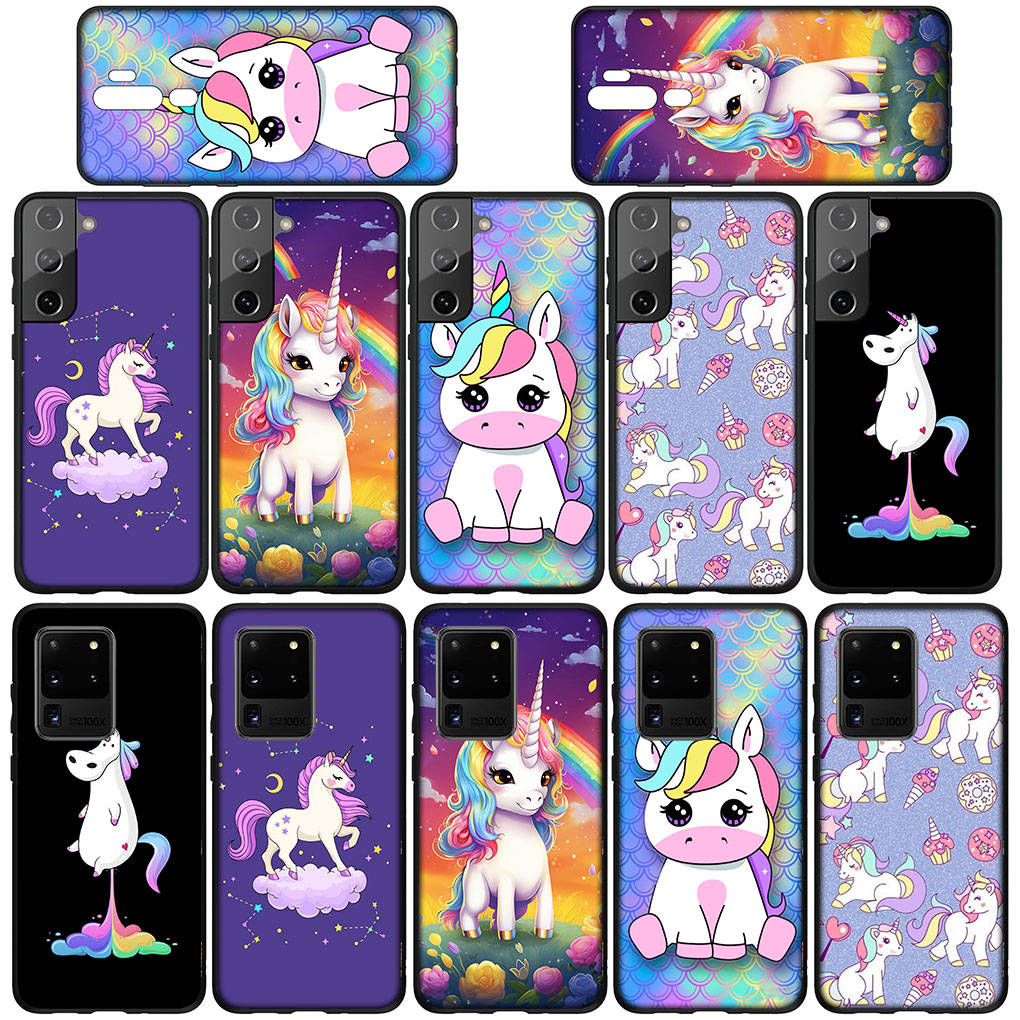 for Samsung Galaxy S24 S23 iPhone 16 15 14 Xiaomi Redmi Note 13 12 11 10 8 Plus 9 Pro Max X XR Phone Case Wallpaper Unicornl Horse OPPO Huawei Cover
