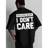 Men's Summer Fashion Round-neck Top, Regular Fit Casual Comfortable Pullover, with "BREAKING NEWS: I DON'T CARE" Printed On the Back