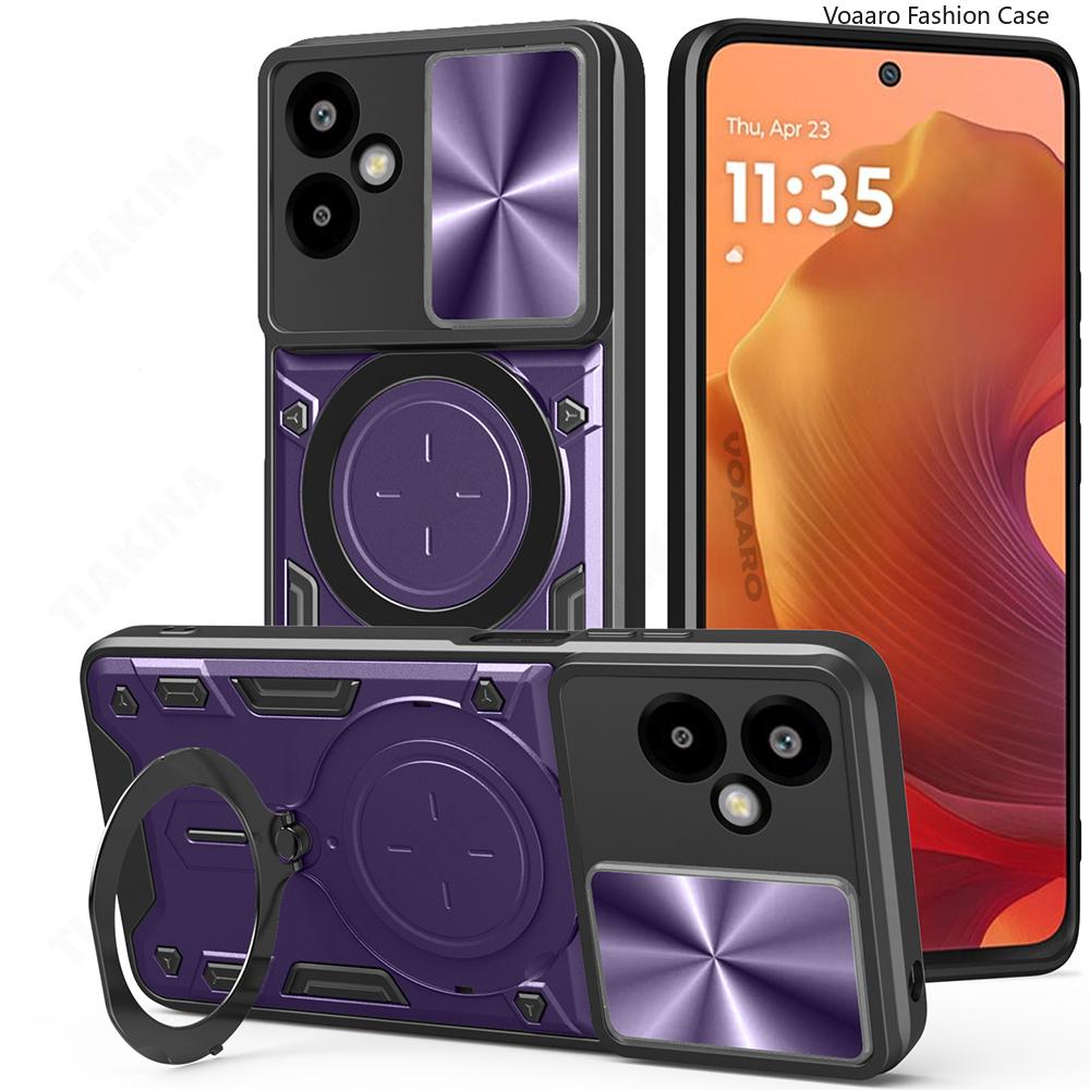 Slide Lens Armor Funda for Samsung Galaxy F06 5G Case for Samsung Galaxy M06 5G A06 4G A05 Case Magnetic Ring Stand Holder Cover