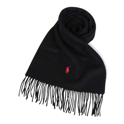 (POLO RALPH LAUREN) MufflerStole PC0476 001 Recycled Wool Black Black [Item]