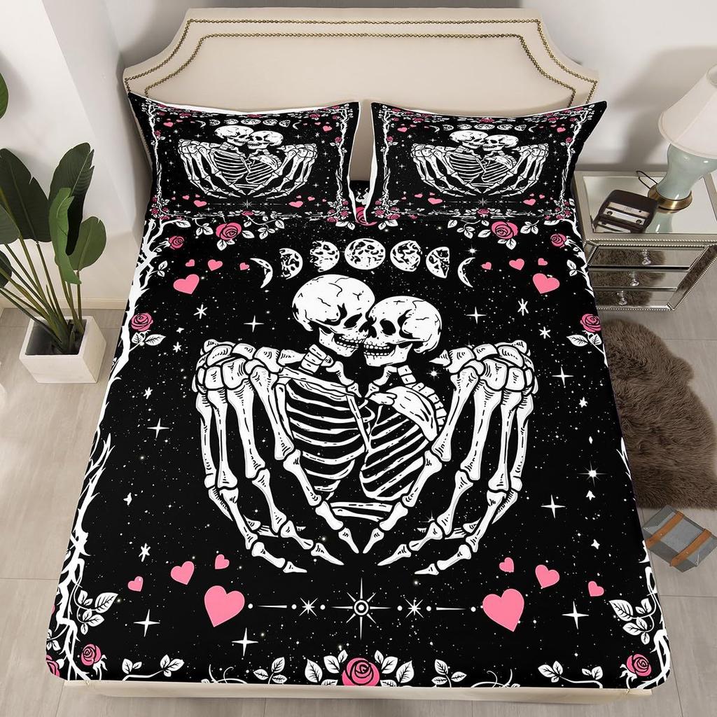Halloween Pumpkin Unicorn Personality Pattern Mattress Three-Piece Digital Printing Bedding Set
