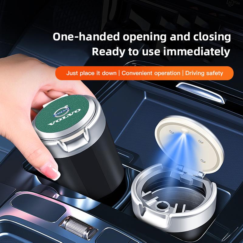 LED Auto Innen Aschenbecher Tragbare Müllbox Aufbewahrungsfass Für Volvo XC60 S60 V40 V50 V60 S80 S40 C30 AWD C70 S40 S60 S80 S90