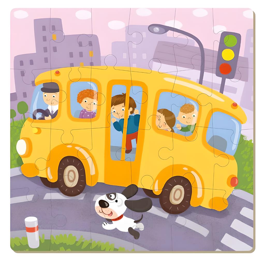 Zestaw Puzzli Edukacyjnych Transport 4W1 - Cztery Układanki Dla Dzieci Rozwijające Umiejętności Poznawcze I Manualne