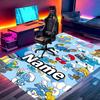 Custom Name Personalized Blue Smurfs Print Carpet, Versatile Home Decor Rug, for Playroom, Apartment, Balcony, Entryway, Hallway Gift