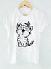 Graphic Cute Cat with Butterfly Print Retro Cat Funny T Shirts Men Women T-shirt Round Neck Short Sleeve Tee Shirt Cute