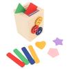 Wooden Shape Sorter Toy Early Learning Educational Color Shape Matching Cube for Toddlers