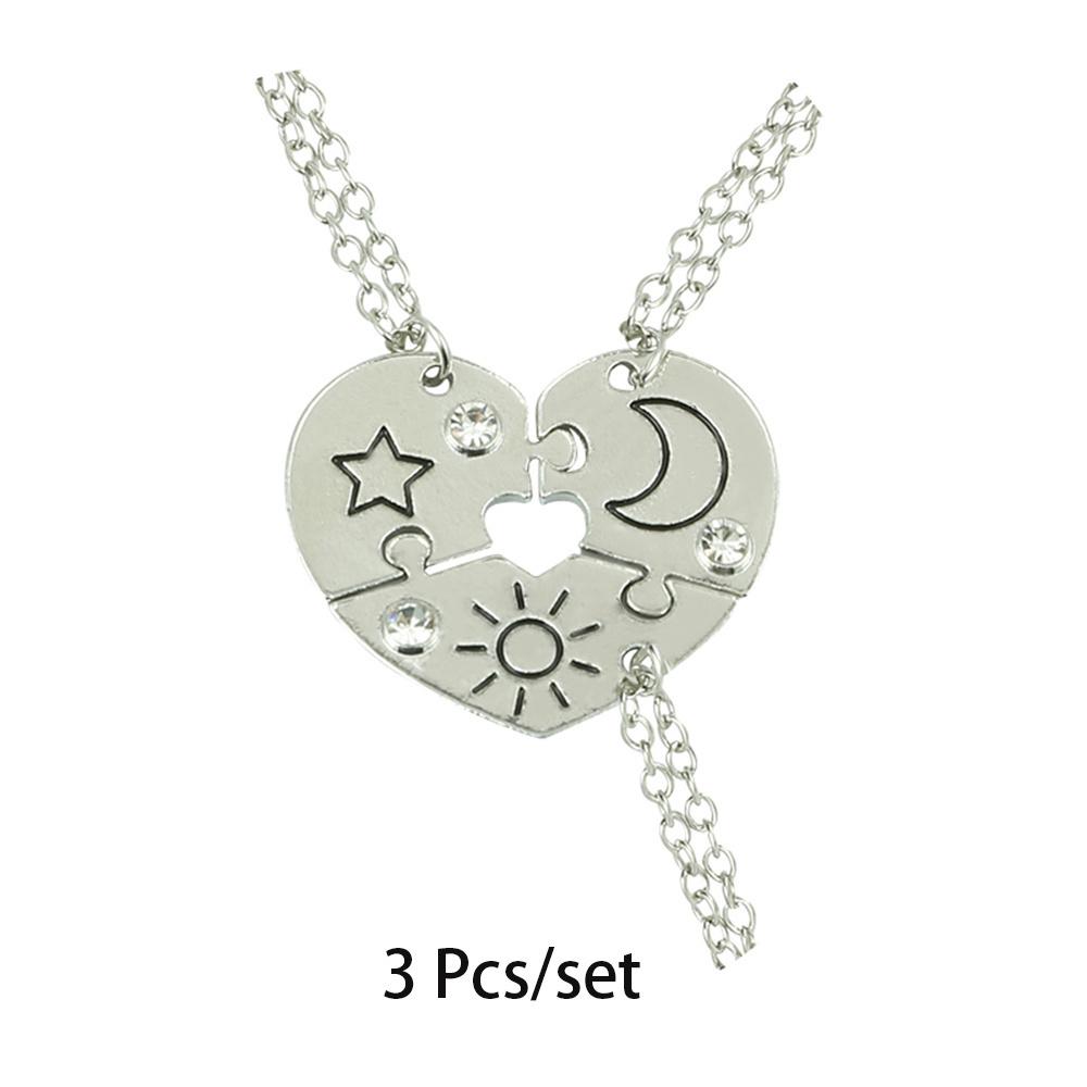 3/4 Pcs/Set Best Friends Pendant Necklace for Women Avocado Lover Broken Heart Clavicle Chain BFF Best Friends Jewelry Gifts