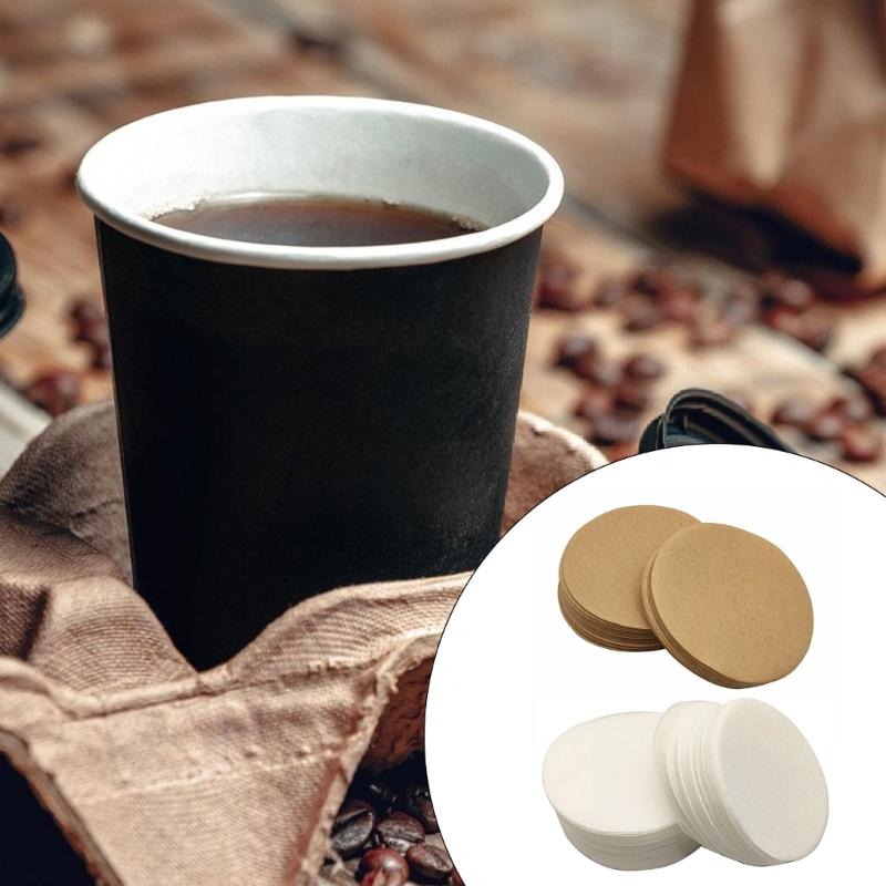 Packung mit 100 Einweg-Rundkaffeefiltern Papier Haushaltskaffeebereiter Büro-Kaffeezubehör zum Kaffeebrühen