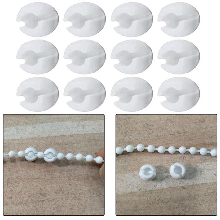 20Pcs Blind Beads Chain Crimp Stops for Roller Shade Applicable Beads Diameter 4mm Plastic Curtain Beaded Chain Stoppers