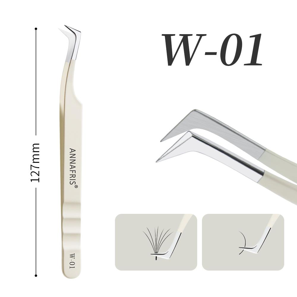 ANNAFRIS Stainless Steel High Precision False Eyelash Tweezers Straight Curved Pointed Tip Tweezers Lash Extension Makeup Tools