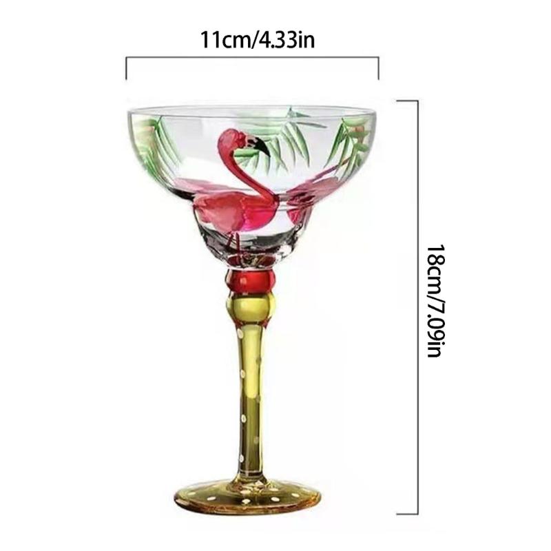 Elegant Margarita Glass Cup Intricate Hand Painted Pattern Colorful Mexicans Cocktail Drinkware For Party Decoration
