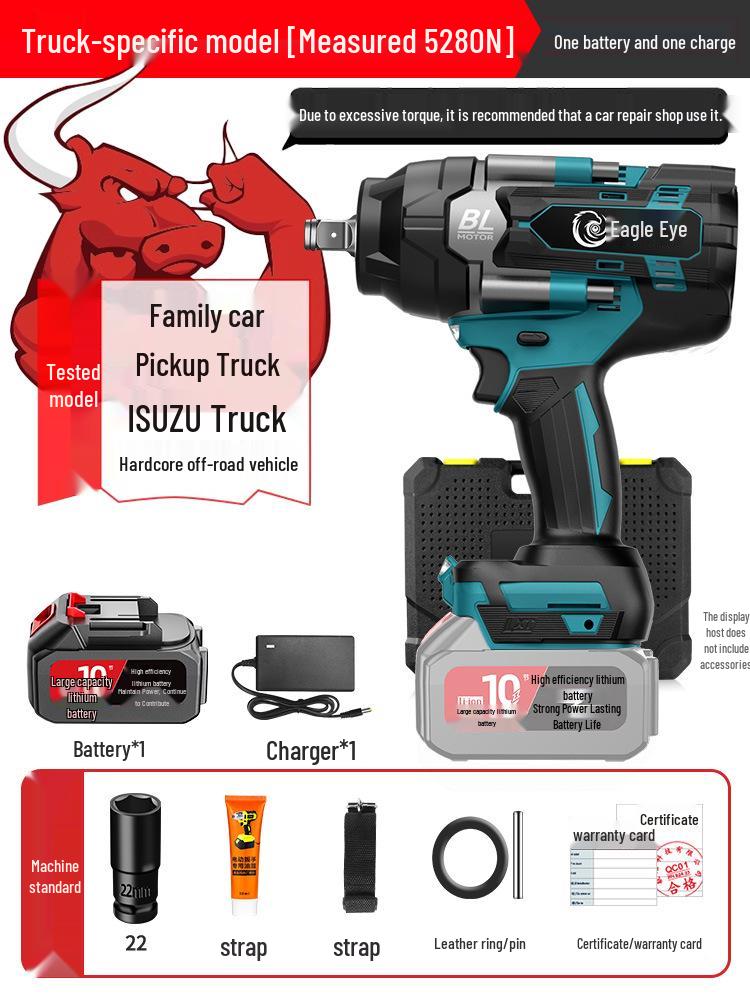High-Torque Brushless Electric Impact Wrench with Lithium Battery for Auto Repair