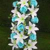 43cm Artificial Flowers Rose&lily Wall Arches Decor Artificial Rose Lily Flowers Party Stage Supplies Table Centerpiece Decor