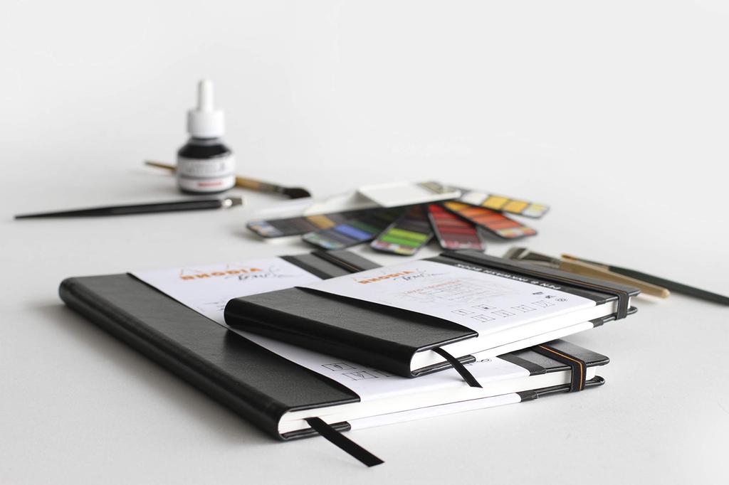Rhodia Touch Drawing Pen Ink A5 Landscape 200g Paper 64 RHODIA Touch cf116126 Sketchbook, Paper, & Washbook, (White Paper, Plain, Weight, Pages)