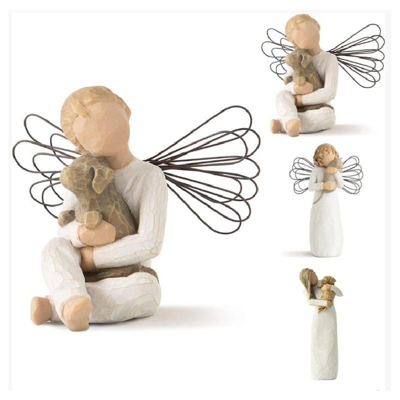 Tree Angels Willow Figurine Embrace Pet Ornament Sculptures Statue Gift Resin