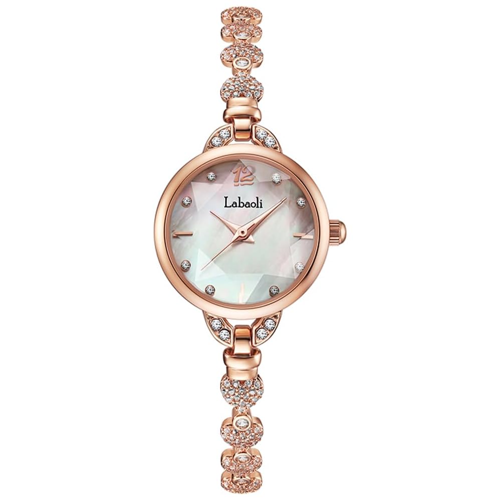Simple Rose Gold Women s Bracelet Watch with Diamond Crystal Waterproof Cute Design