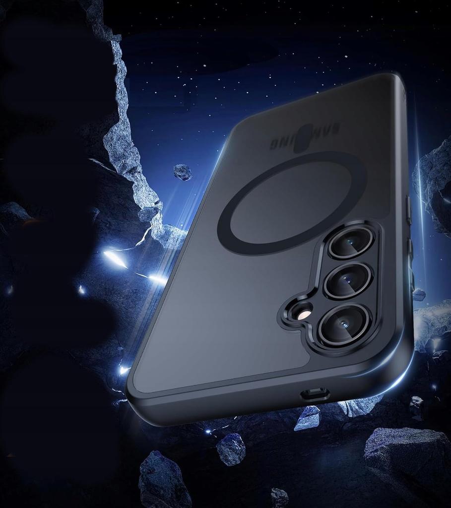 Etui Do Magsafe Czarne Matowe Do Samsung S26 + 2X Szkło