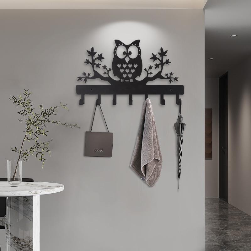 Temu Metal Owl Wall-Mounted Key Holder & Storage Rack