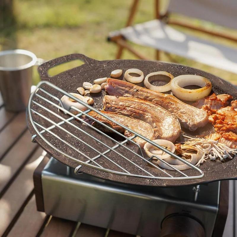 Grillgitter Camping Kochen Backnetz Edelstahl Abkühlgitter Drahtgitter Kuchengitter Feuer Kochen Grill Indoor Outdoor