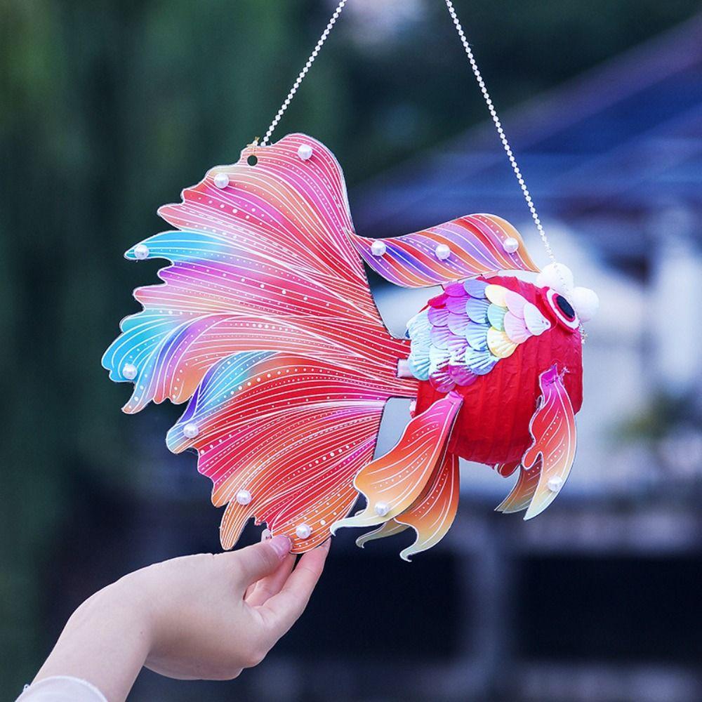

Висячий светящийся фонарь середины осени светящийся фонарь для рыбы карпа симпатичный фонарь для золотой рыбки своими руками Новый год