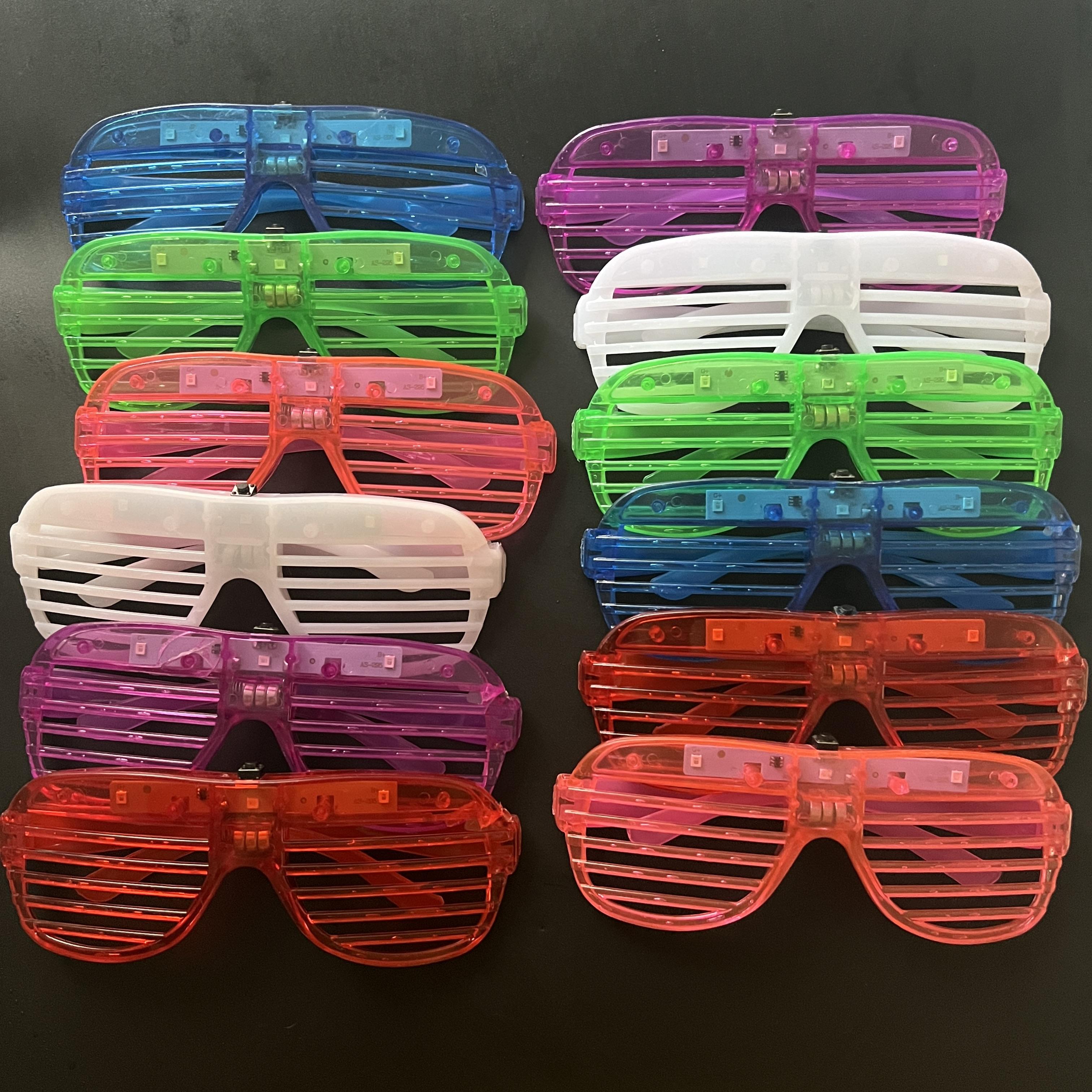 

6/48 шт. Светодиодные светящиеся очки-жалюзи для детей, на день рождения, Хэллоуин, маскарадную вечеринку, свадьбу, девичник, бар, подарок, украшение 6pcs