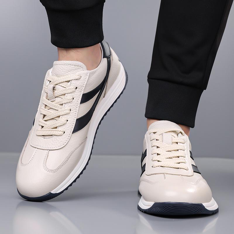 Men's shoes breathable cowhide sports and leisure shoes little white shoes soft sole soft surface trend board shoes