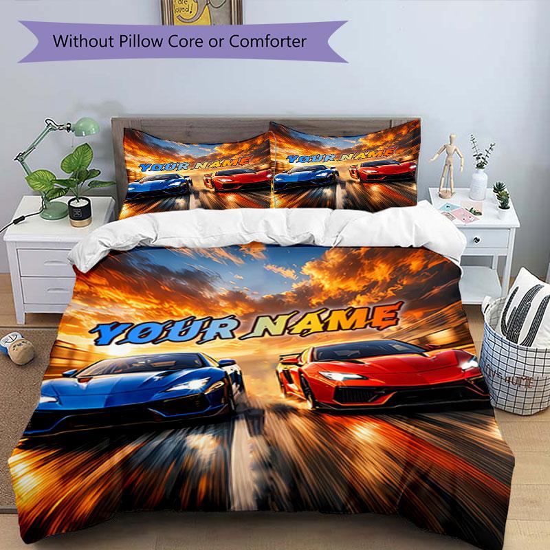 3PC Custom Name Dreams Bedding Set Duvet Cover Closure Includes 1 Duvet Cover & 2 Pillowcases for Bedroom