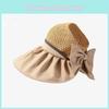 New Korean Style High-quality Patchwork Straw Top Hat Women's Summer Outdoor Sun Protection Bow Sun Hat