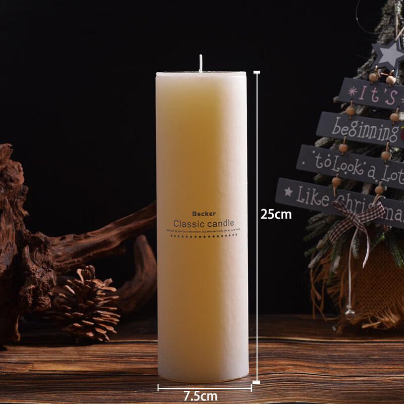 LIEI Ivory White Decorative Pillar Candle