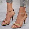 Summer Sexy Stiletto Heel Slides Women Fashion Ankle Buckle Party Dress High Heels Shoes Woman Open Toe Luxury Sandalias Mujer