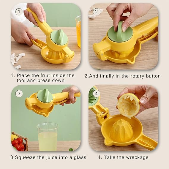 RSINC Fruit Squeezer and Juicer, Juice from Fruit in One Compact Design | Manual Squeeze and Twist Hand Juicer Machine for Lemon, Orange