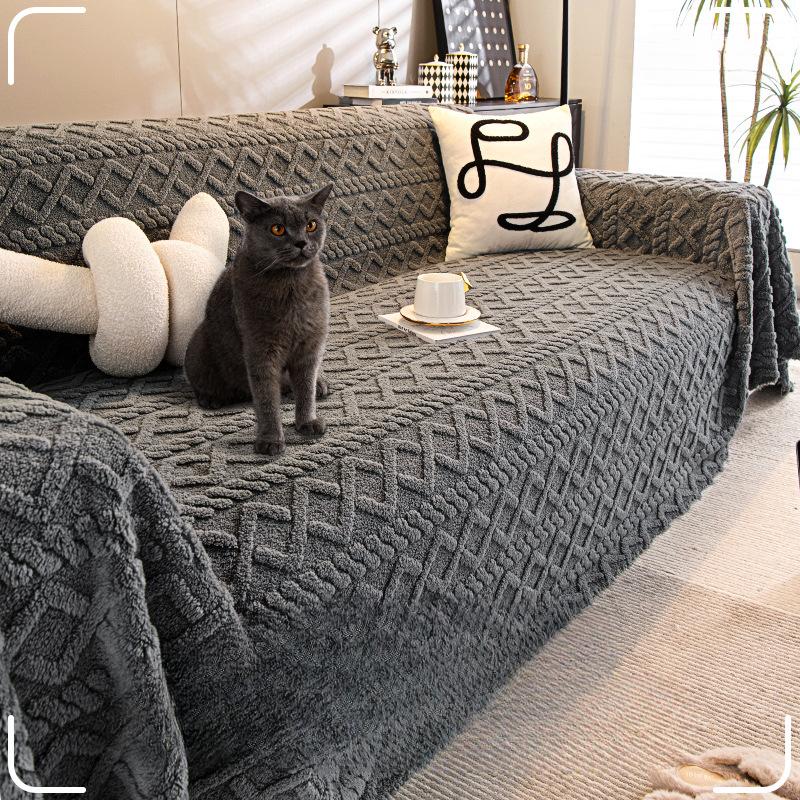Přehoz na pohovku v ins stylu Ručník Zimní zahuštěný fleece Teplý přehoz na pohovku 2024 Nový Polštář Deka