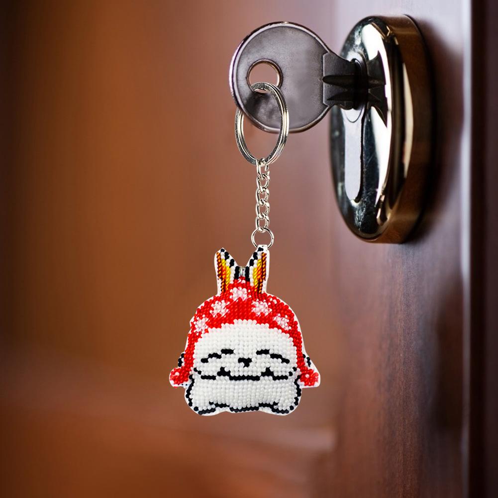 Cheap Bead Cross Stitch DIY Handmade Stamp Needlework Keychain Kit (y