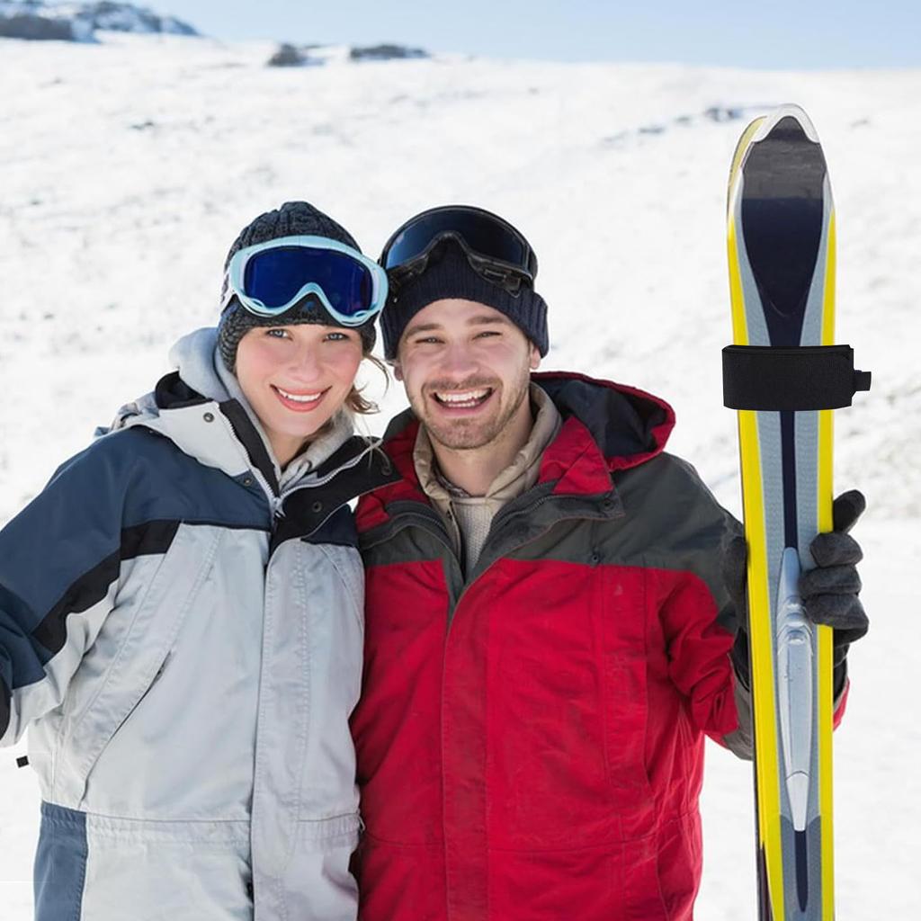 6 Pcs Ski Strap Fasteners Adjustable Nylon Cotton Hook and Loop Ski Wraps Ties for Carrying